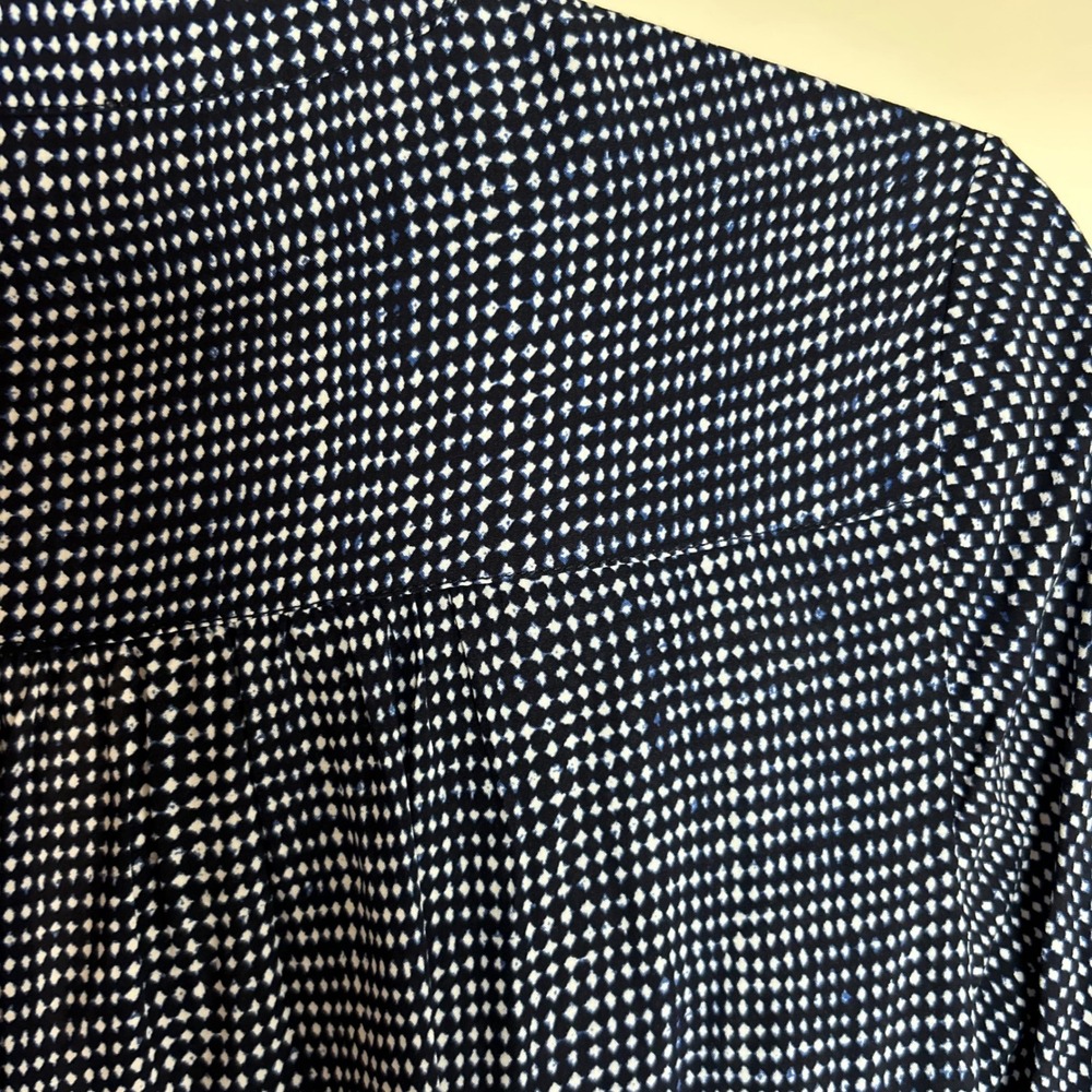 Joie Acey Navy White Polka Dot Button Front Shirtdress Elastic Waist Size S - Picture 5 of 6